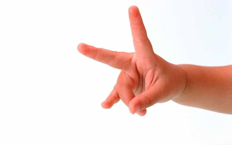 hand making a peace sign