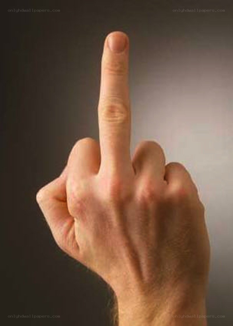 hand making middle finger gesture