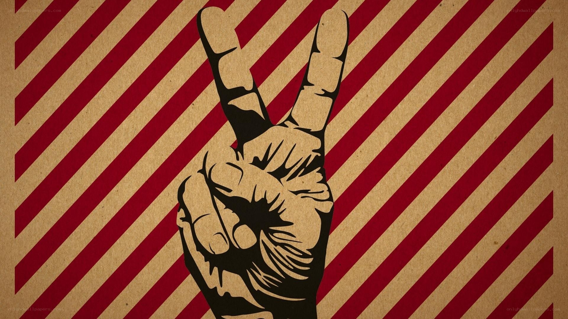 hand making peace sign