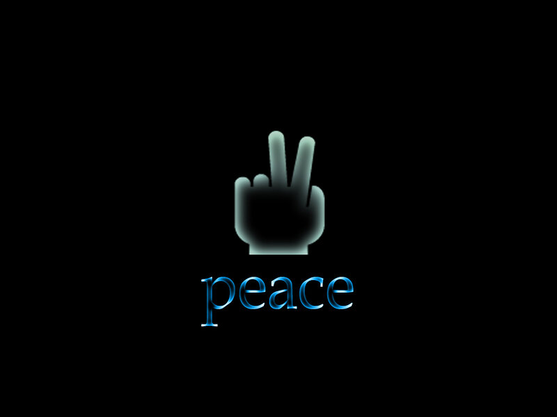 Hand Making Peace Sign — Black