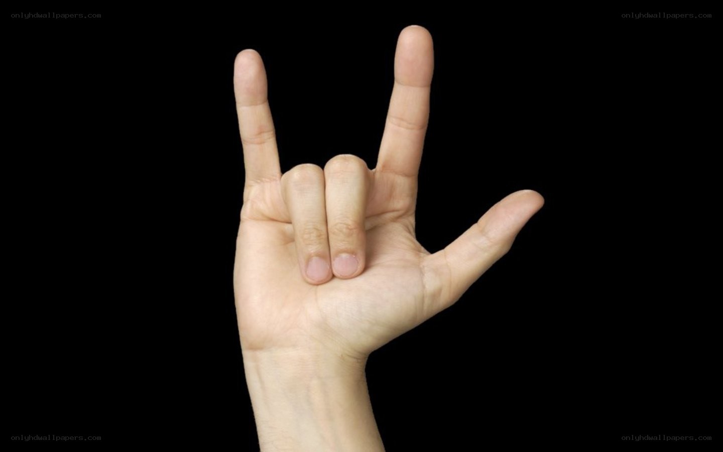 hand making rock on gesture