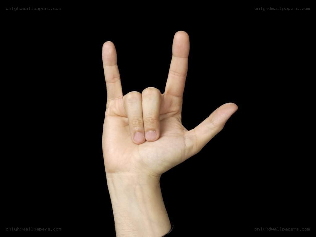 hand making rock on gesture