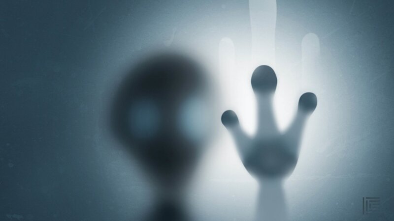 Hand on Glass Surface