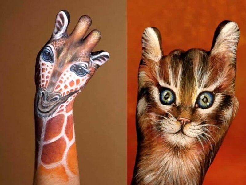 Hand-painted animal faces