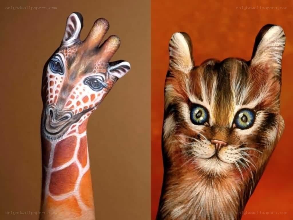 Hand-painted animal faces