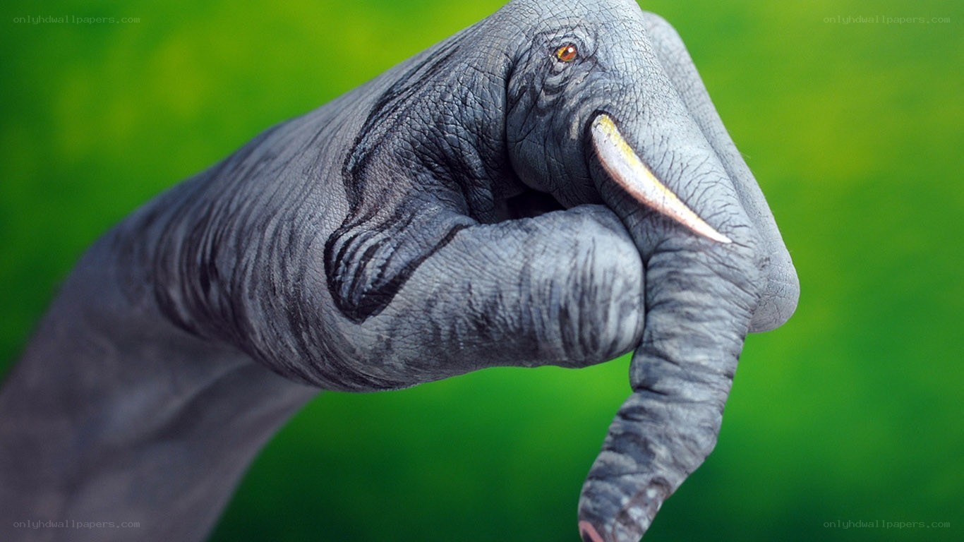 hand painted as an elephant