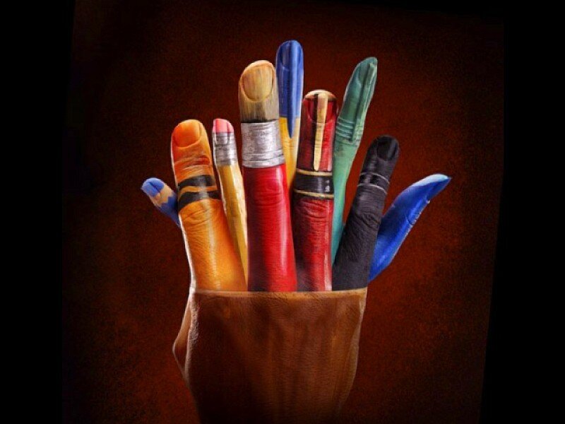 hand painted as art supplies