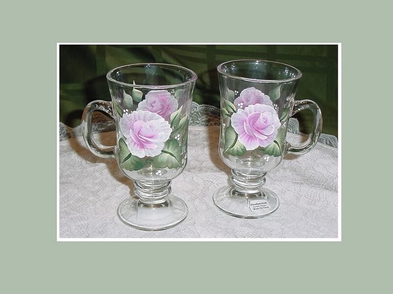 Hand-painted Glass Mugs