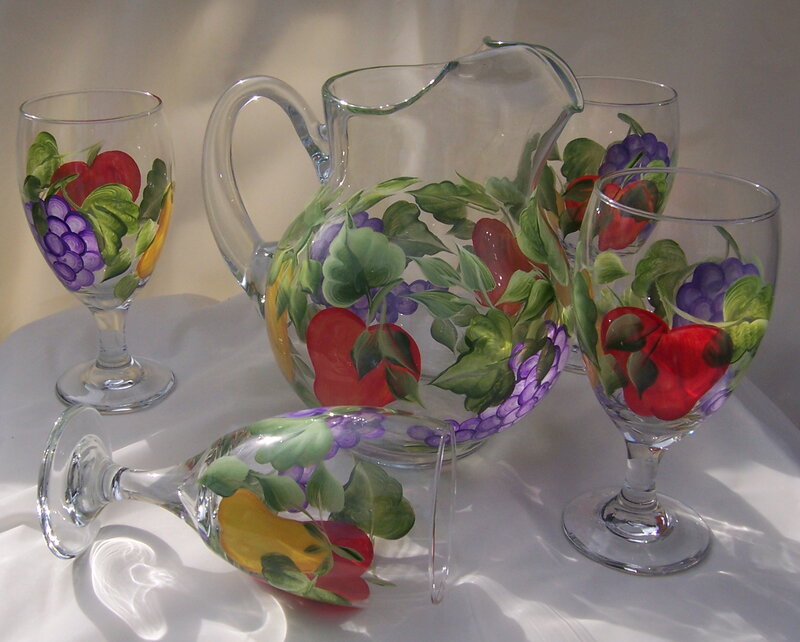 Hand-painted Glassware Set