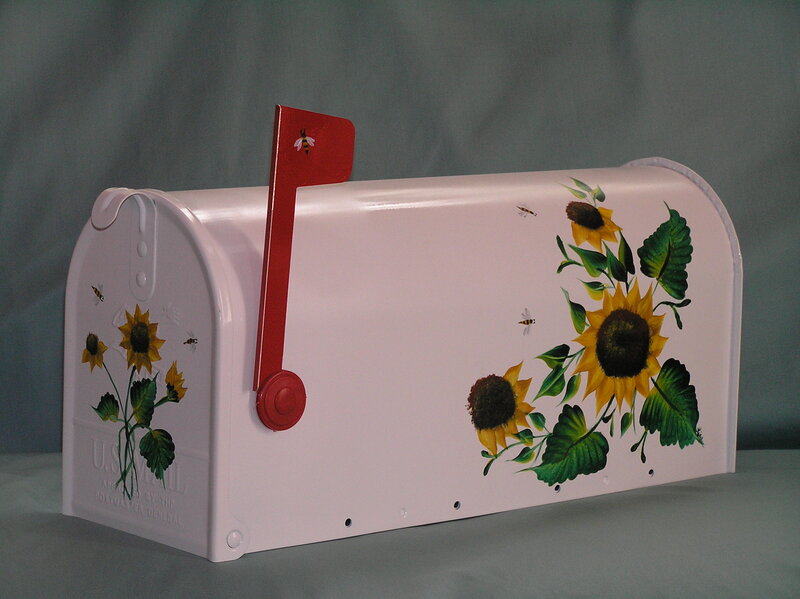Hand-painted Mailbox — White, Calm