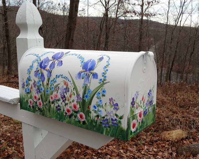 Hand-painted Mailbox — White