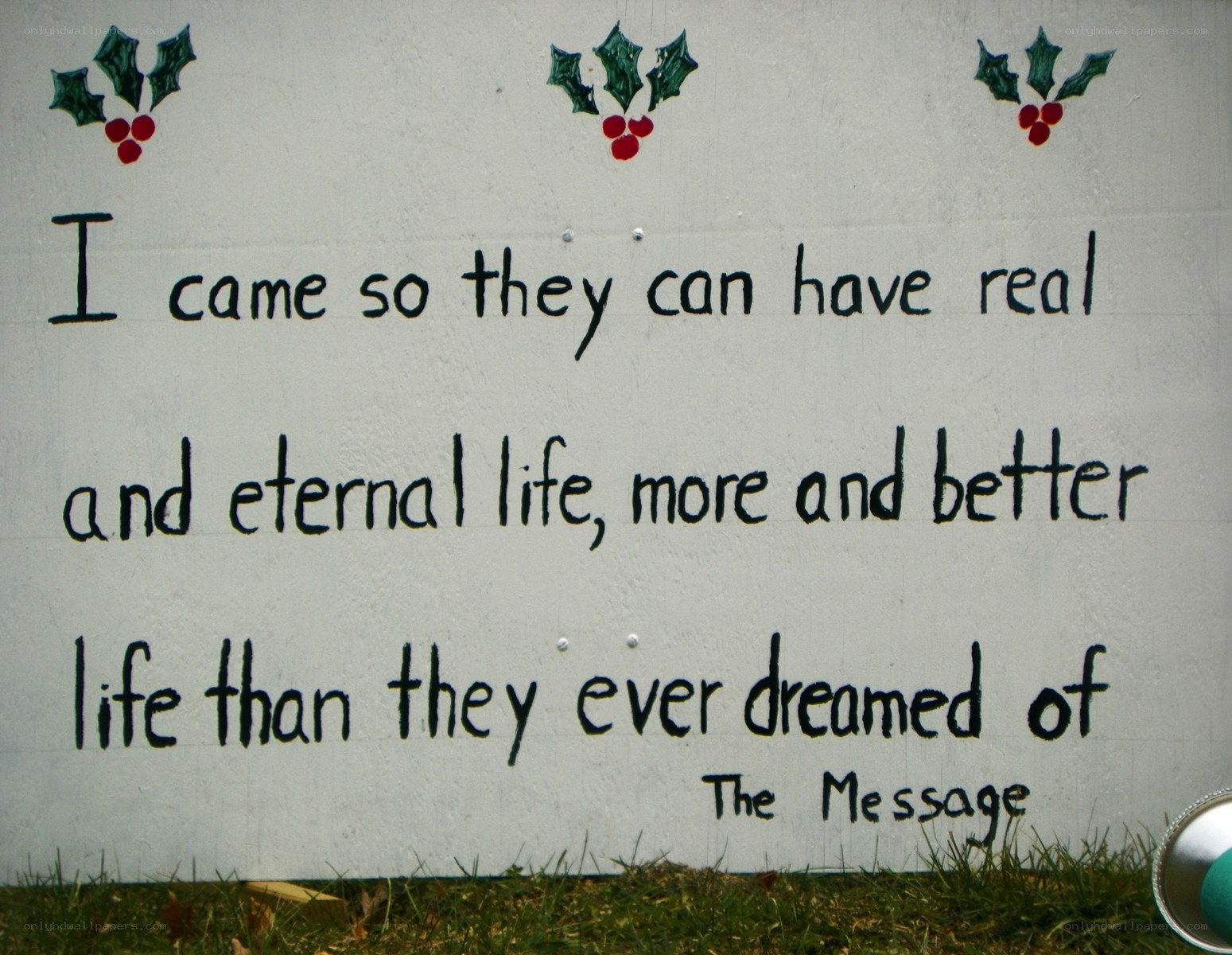 hand-painted religious quote