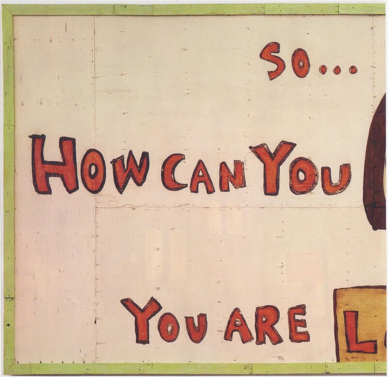 hand-painted sign with text