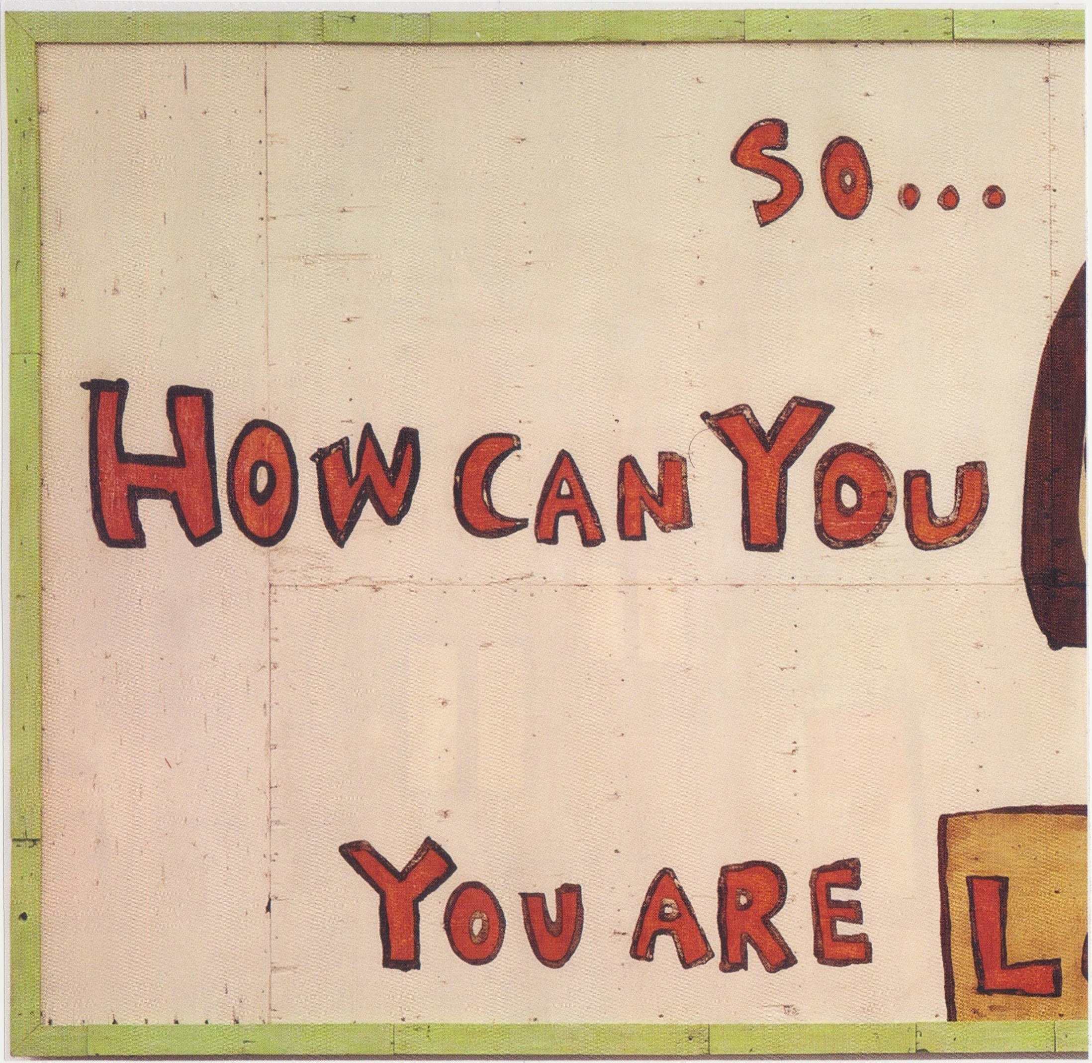 hand-painted sign with text