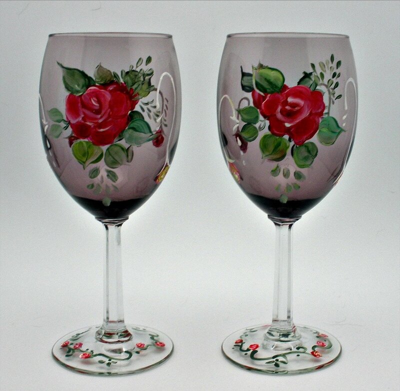 Hand-painted Wine Glasses