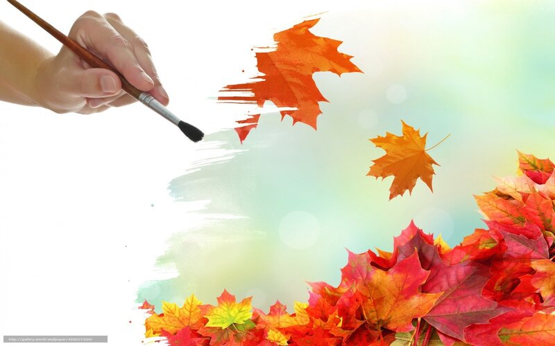 hand painting autumn leaves