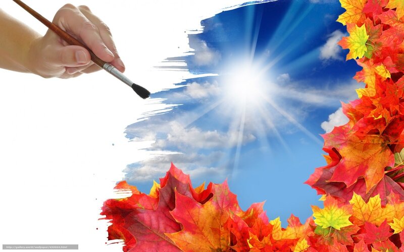 hand painting autumn leaves
