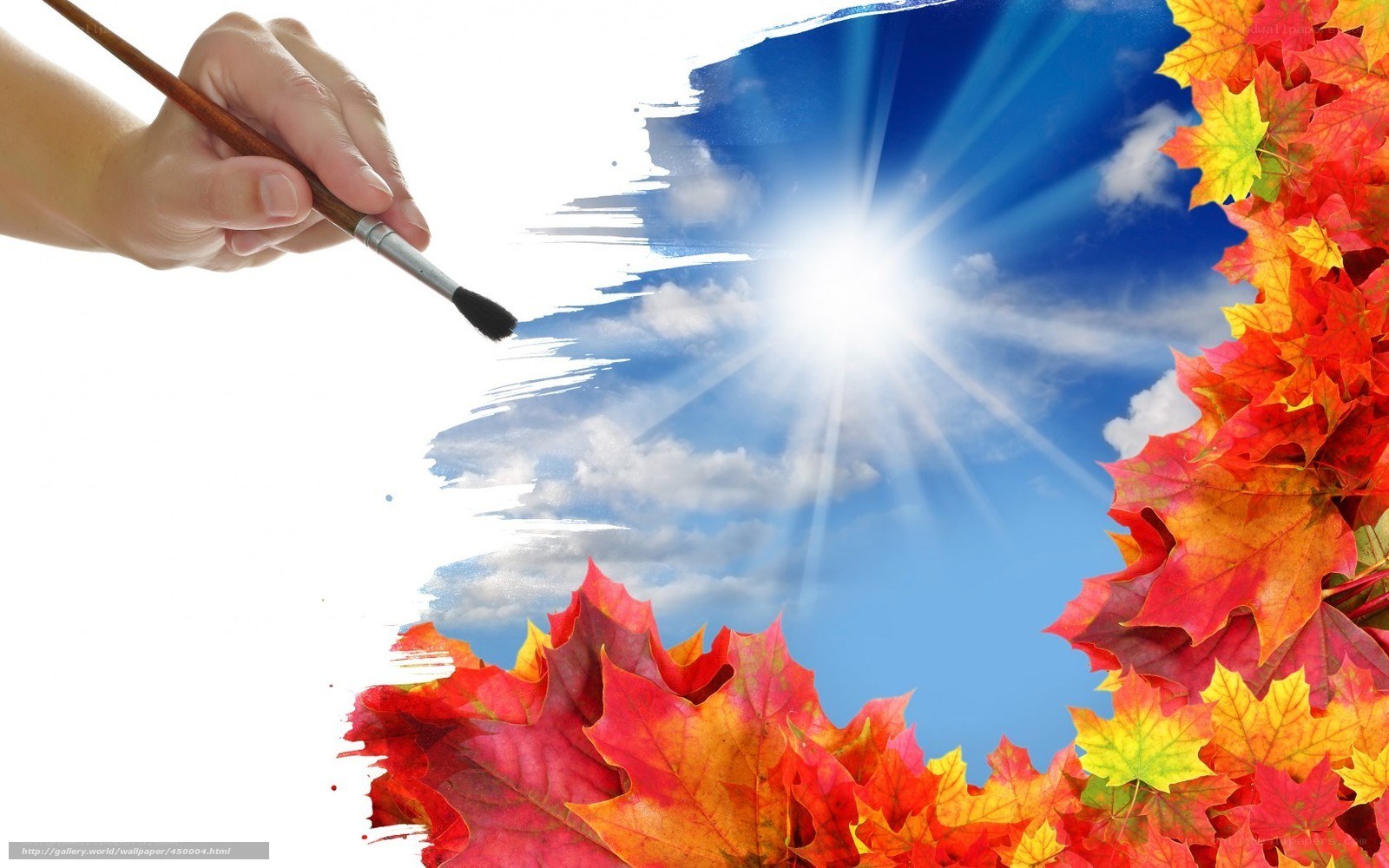 hand painting autumn leaves