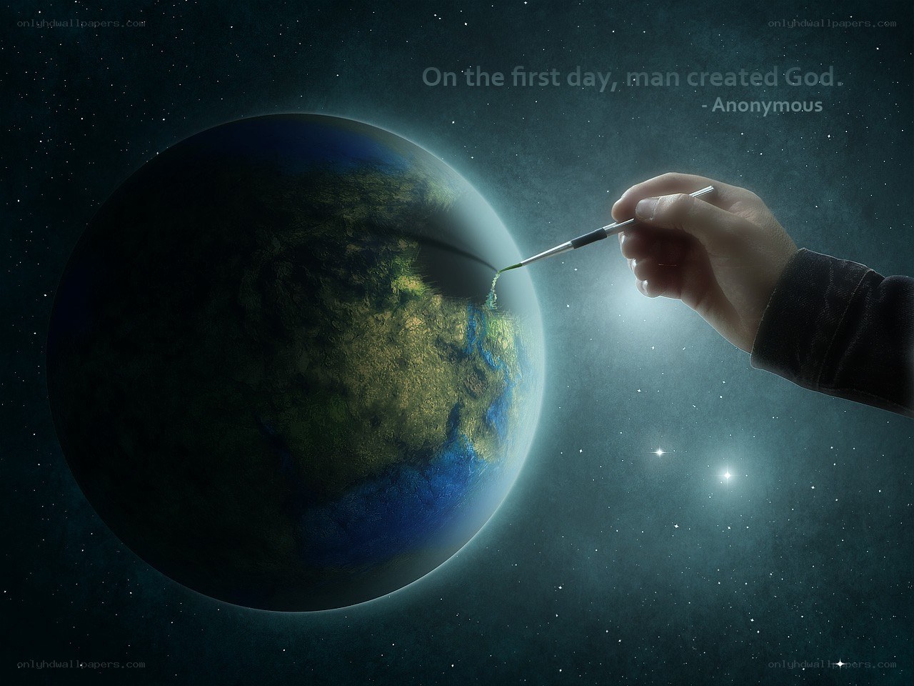 hand painting earth