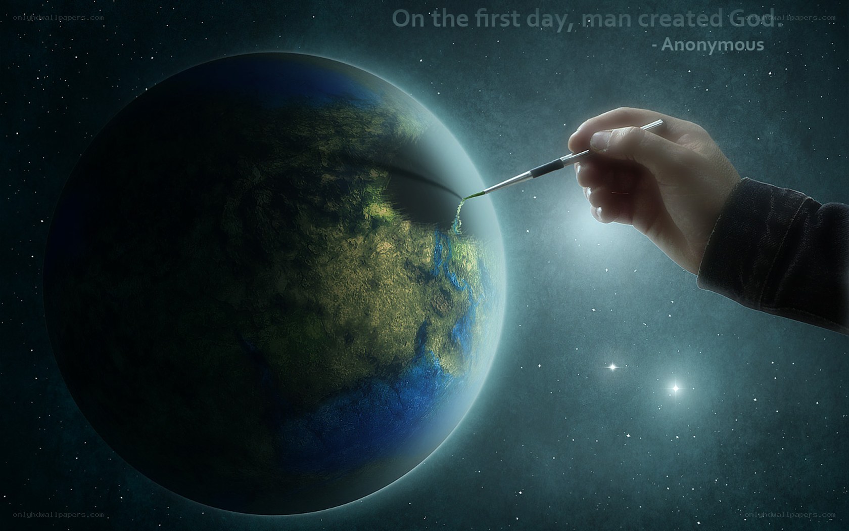 hand painting earth