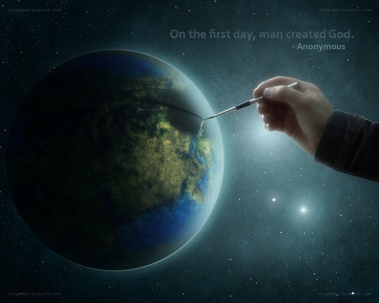 hand painting earth