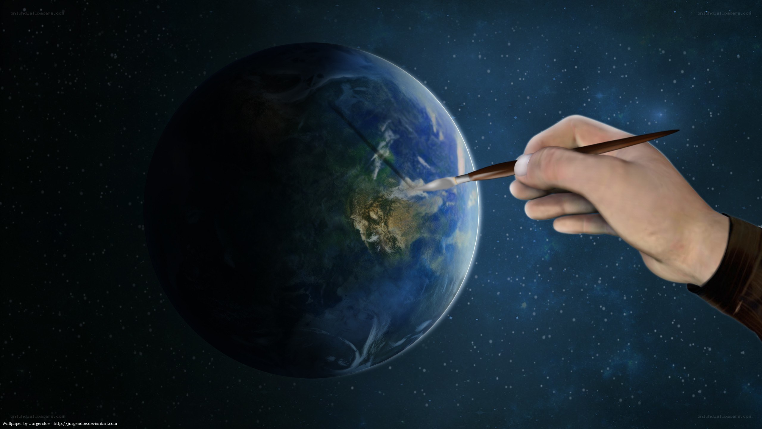 hand painting earth