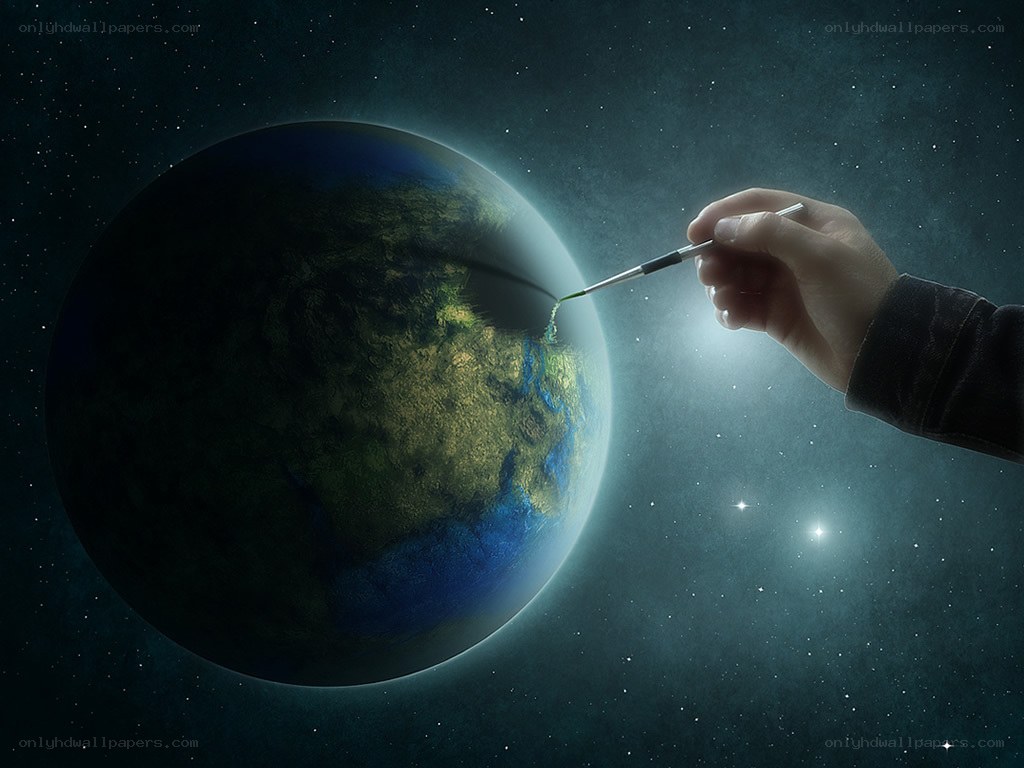 hand painting earth
