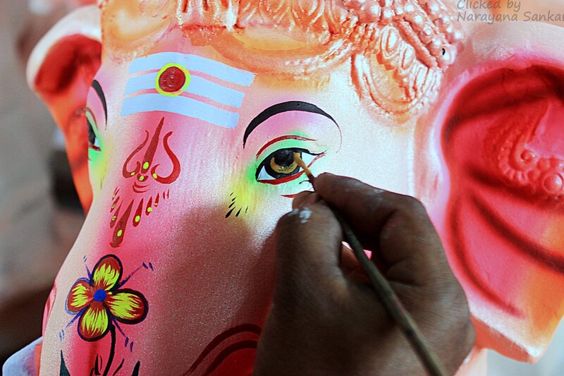 Hand Painting Ganesha Statue