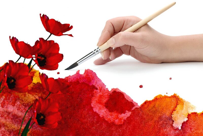 Hand Painting Poppies