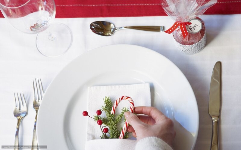 Hand Placing Candy Cane