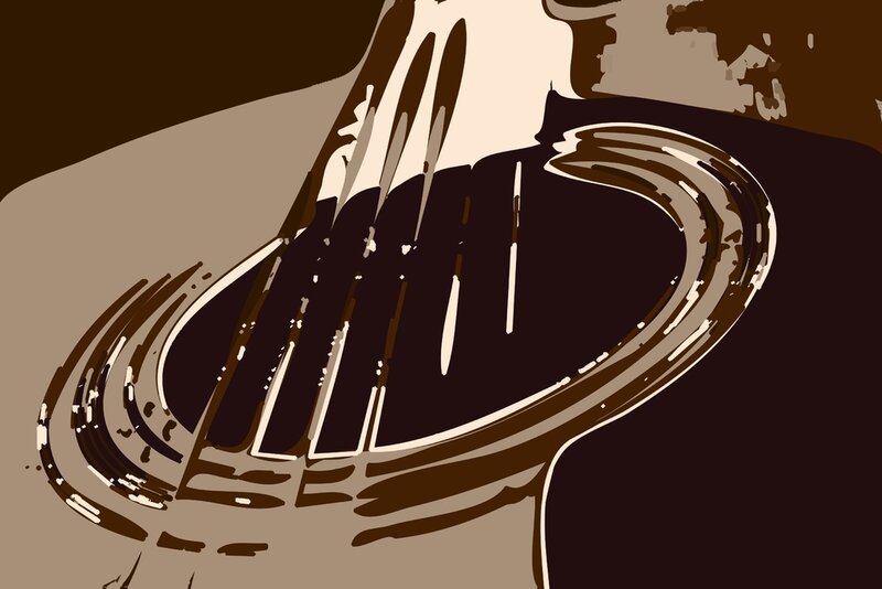 Hand playing a string instrument