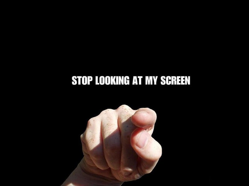 Hand Pointing at Screen — Black, Direct, Photograph