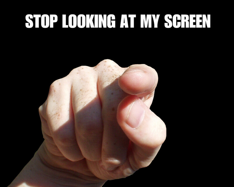 Hand Pointing at Screen — Black, Direct