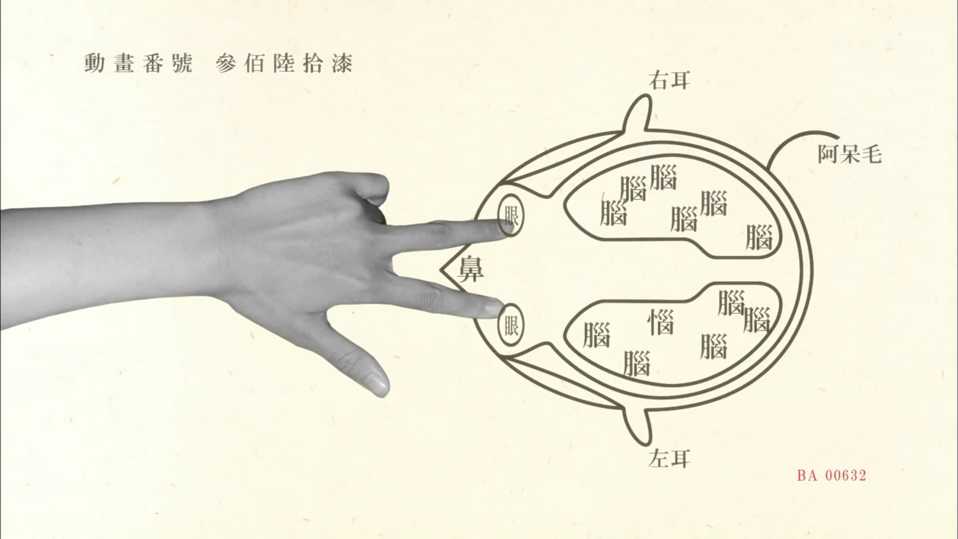 hand pointing to diagram
