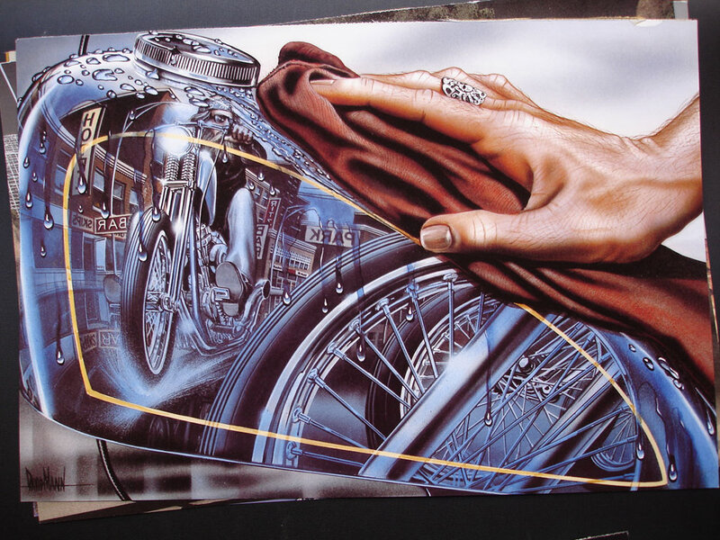 Hand Polishing Motorcycle