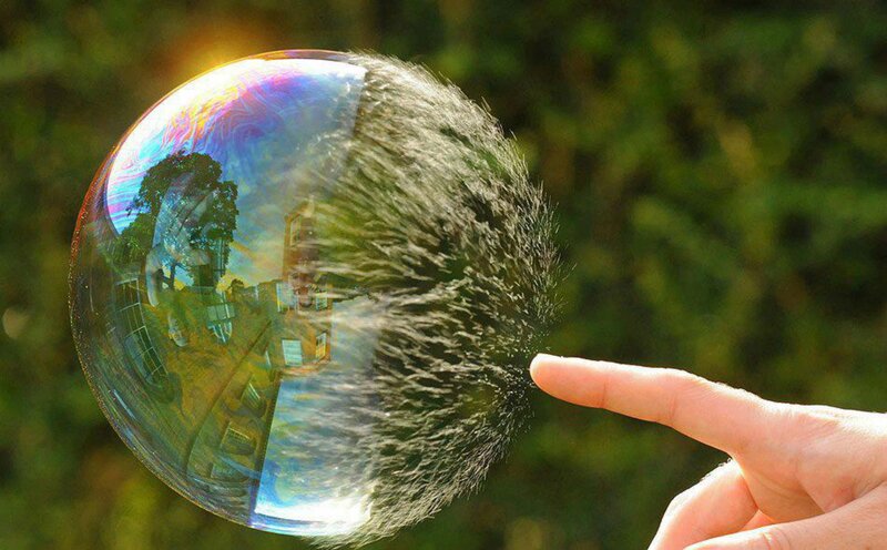 Hand Popping Bubble