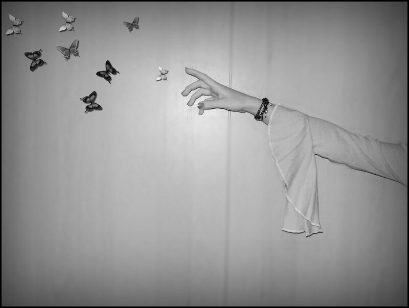 Hand Reaching for Butterflies