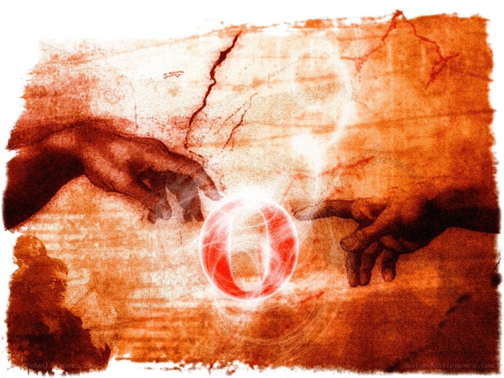 Hand reaching for glowing orb