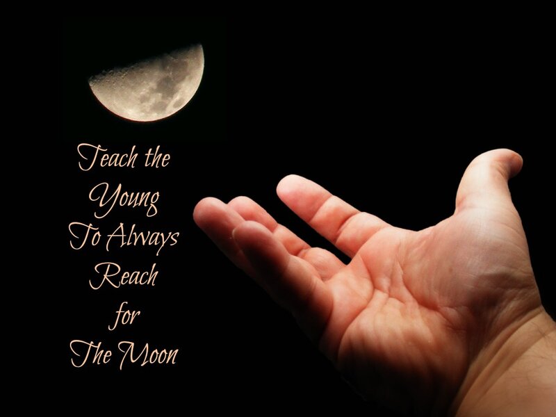 Hand Reaching for Moon — Black