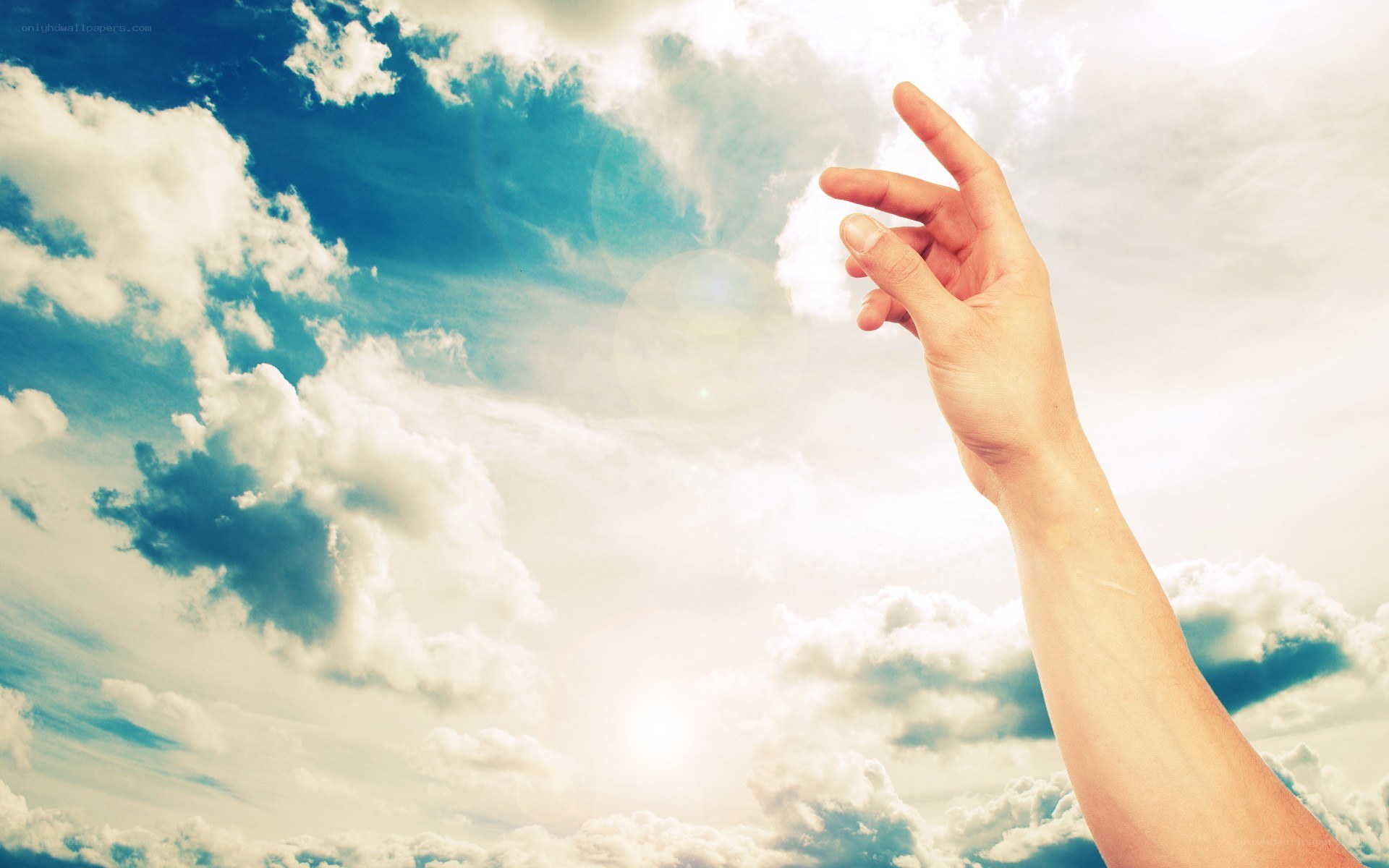 hand reaching for the sky
