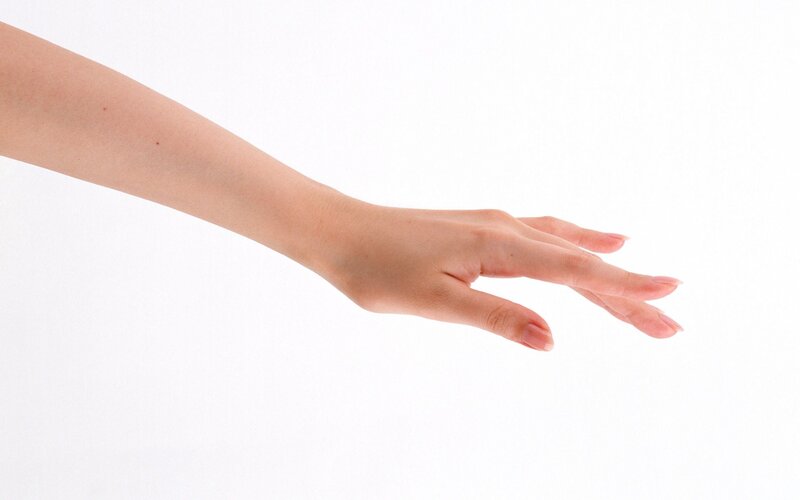 hand reaching forward
