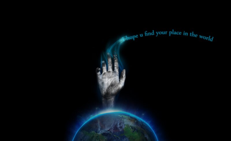 hand reaching from earth