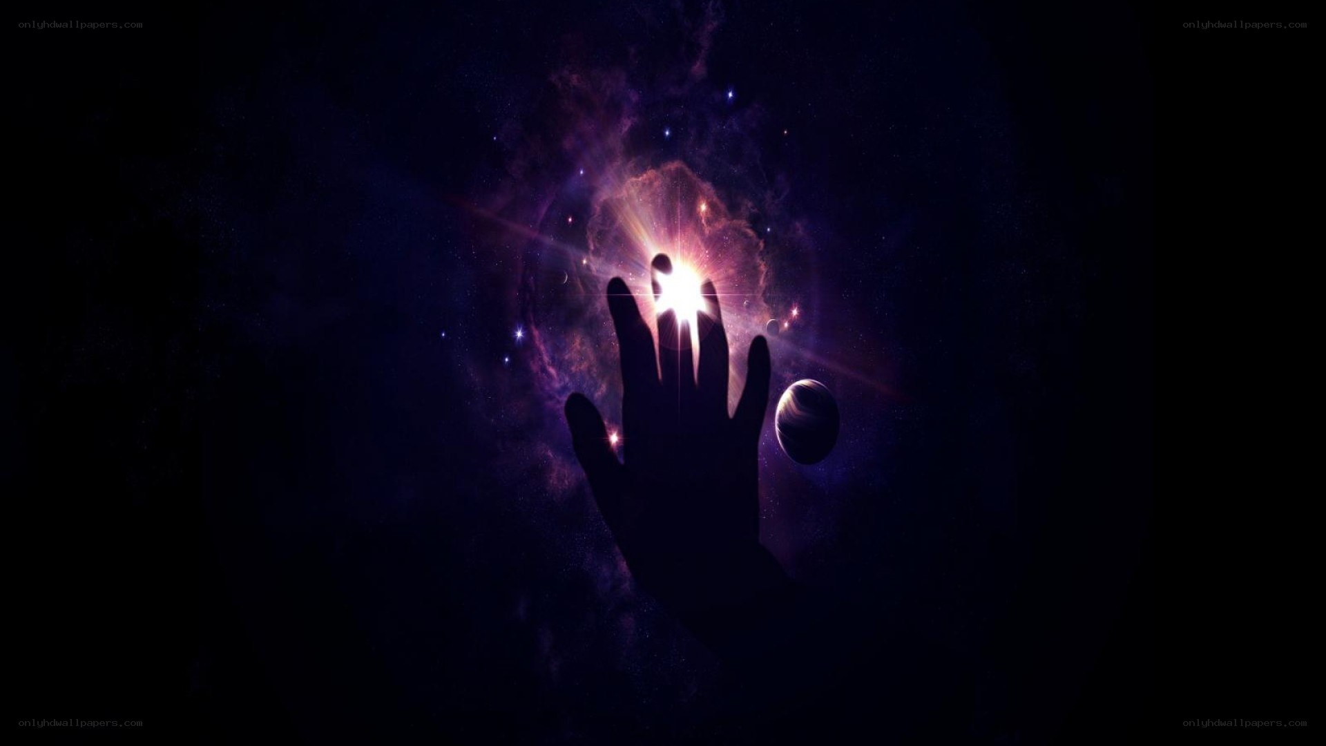 hand reaching into space
