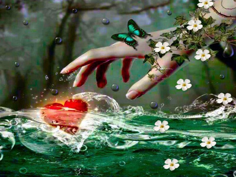 Hand Reaching into Water