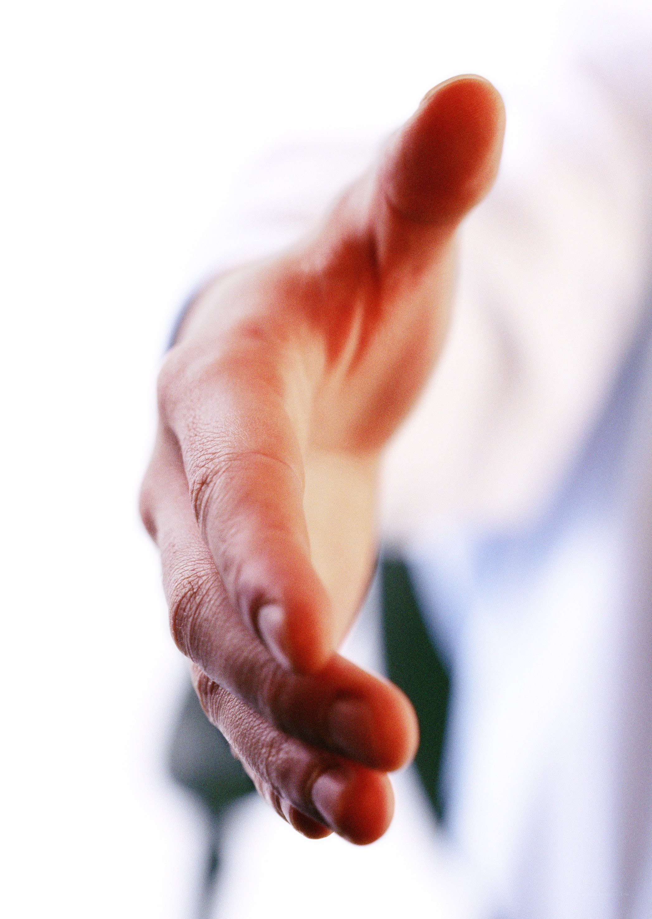 hand reaching out for handshake