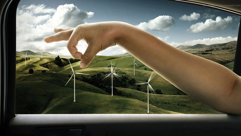 Hand Reaching Out Window