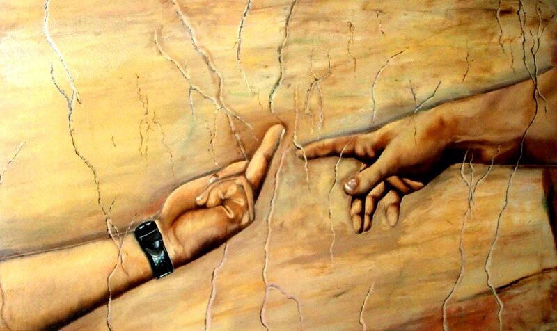 Hand reaching painting