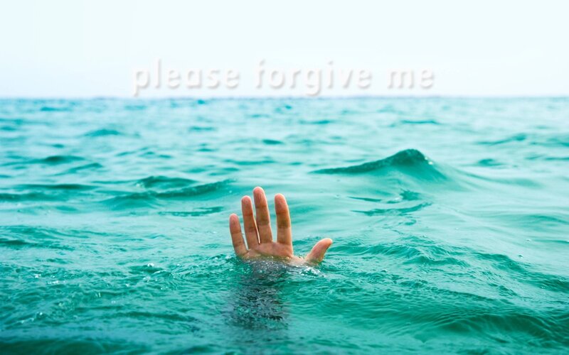 Hand Rising from Water — Blue