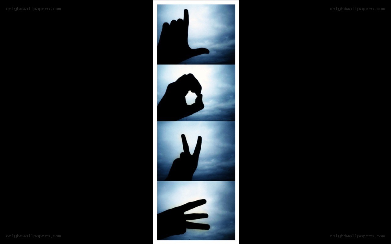 hand signs spelling love