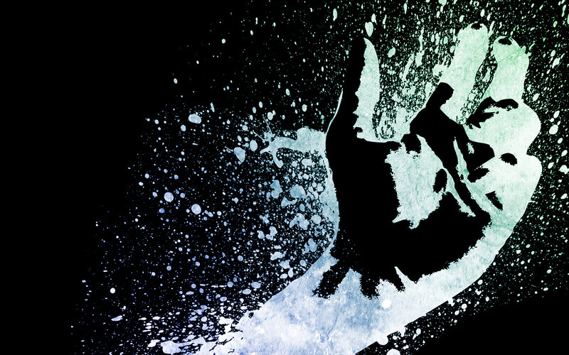 hand splashing water